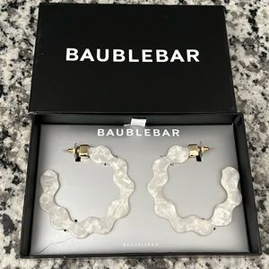 Baublebar oversized faux mother of pearl hoops with box